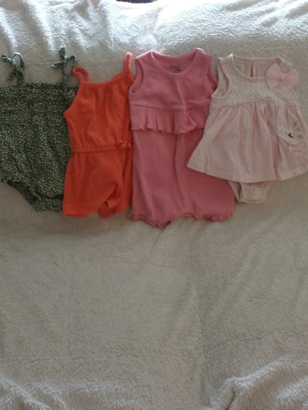 Lot of 4 Baby Girl Rompers 0-3 Months